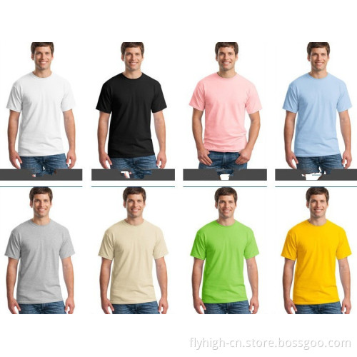 Men Round Neck Cotton Blank T-Shirt